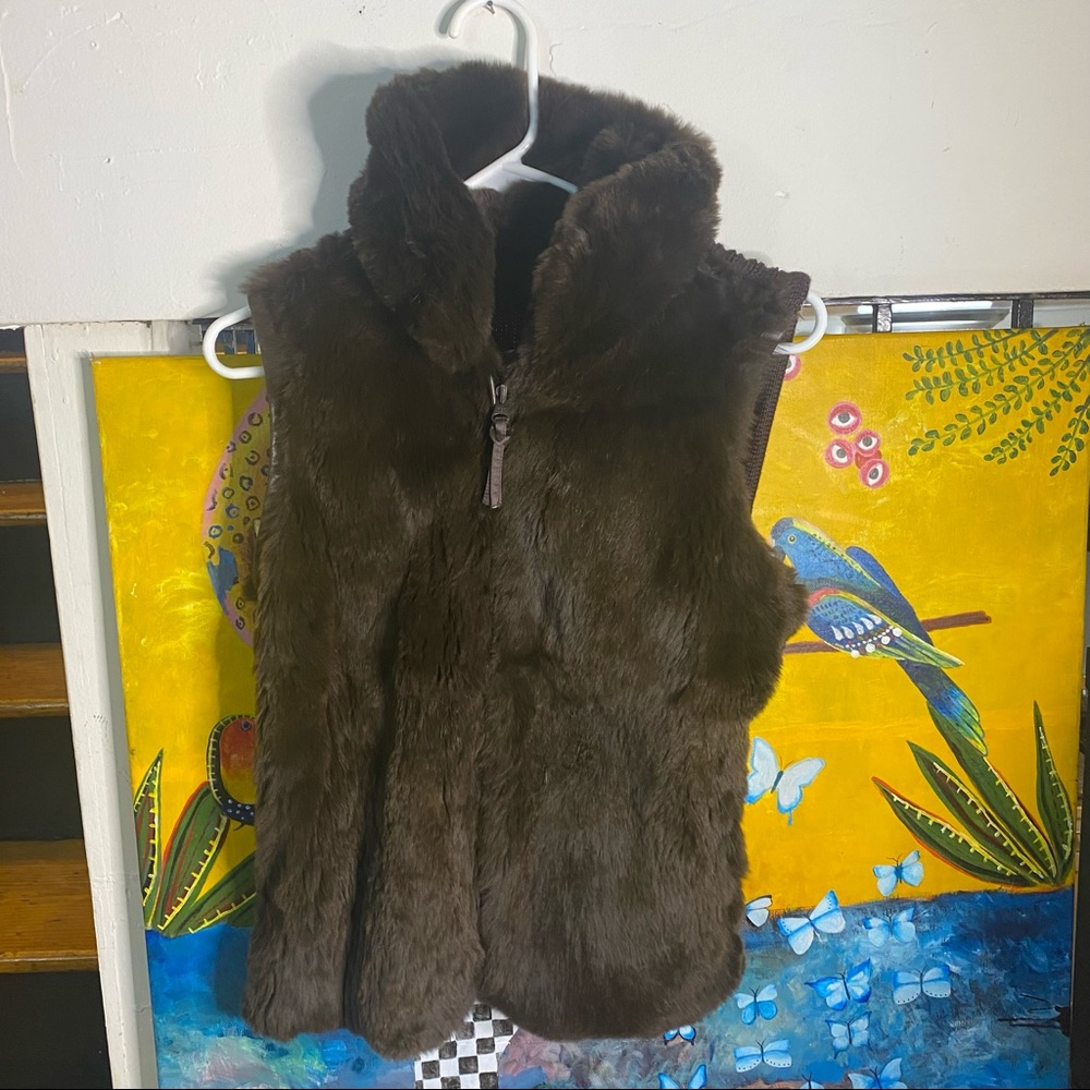 Reversible Fur Vest sweater back
